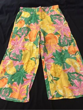 C&C California Tropical Fruit Print Pants - Yellow Pink Green Orange